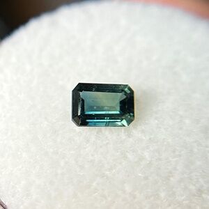 🇺🇸 0.65 CT Natural MONTANA SAPPHIRE Deep Teal Emerald Cut Gem